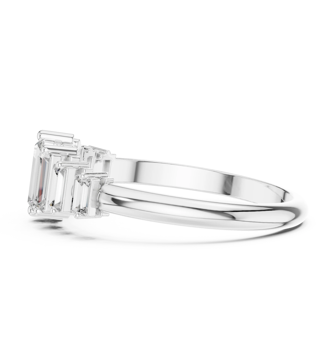 Baguette Cut Diamond Bar-Set Band