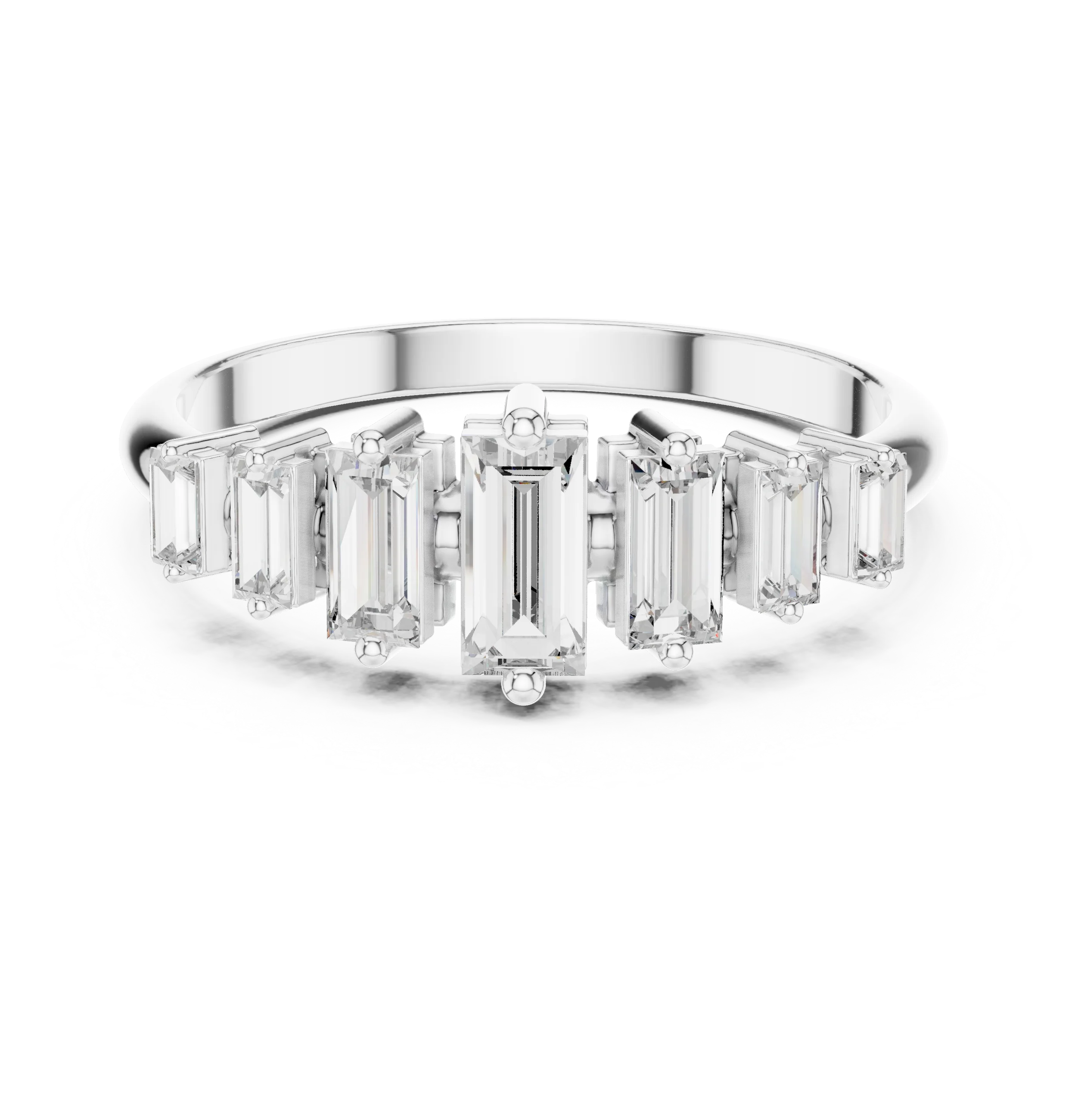Baguette Cut Diamond Bar-Set Band