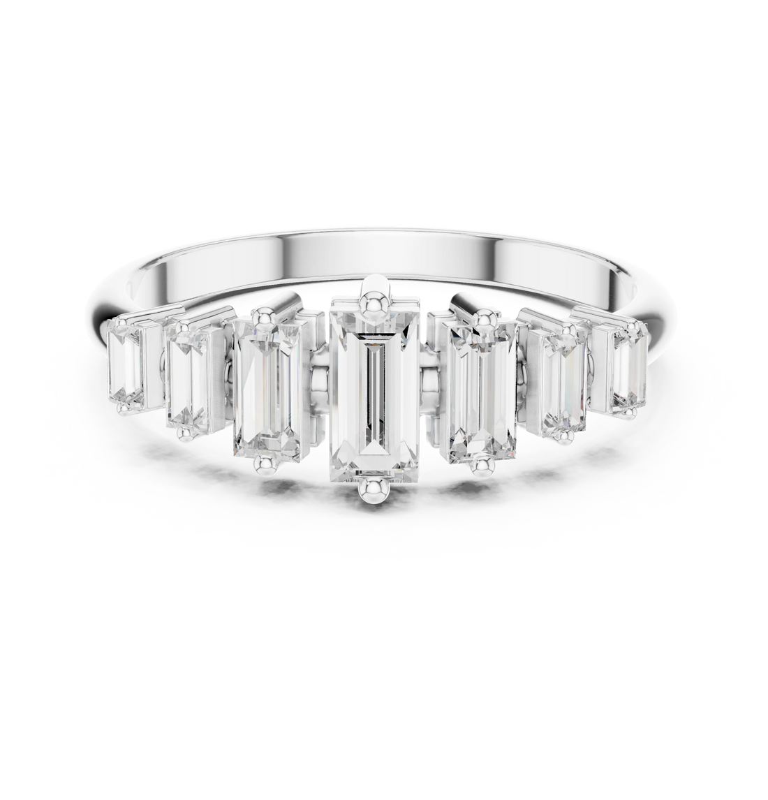 Baguette Cut Diamond Bar-Set Band