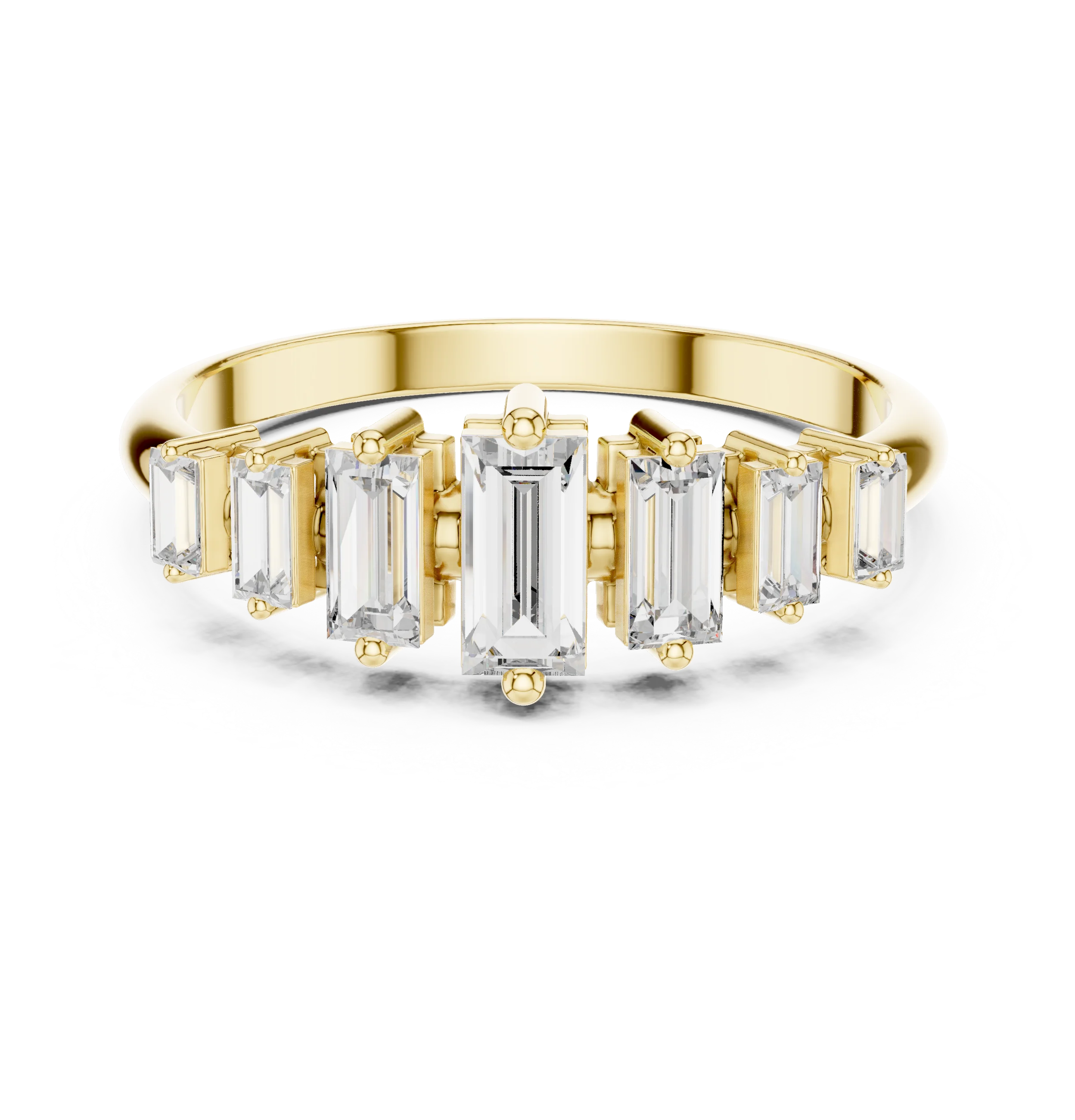 Baguette Cut Diamond Bar-Set Band