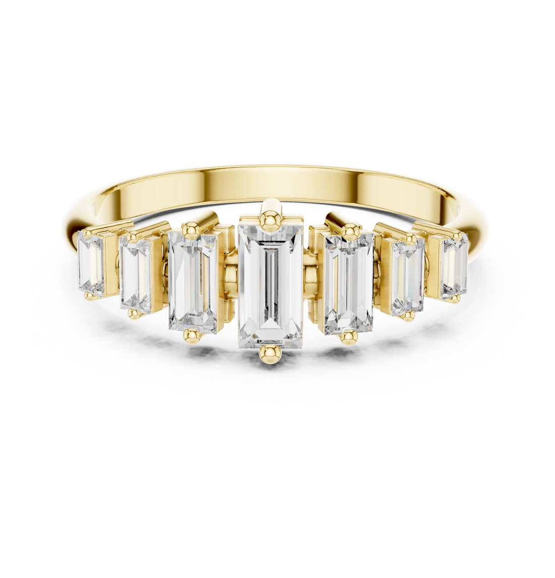 Baguette Cut Diamond Bar-Set Band