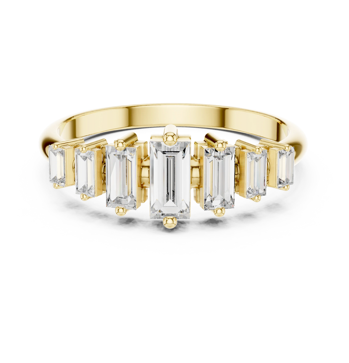 Baguette Cut Diamond Bar-Set Band