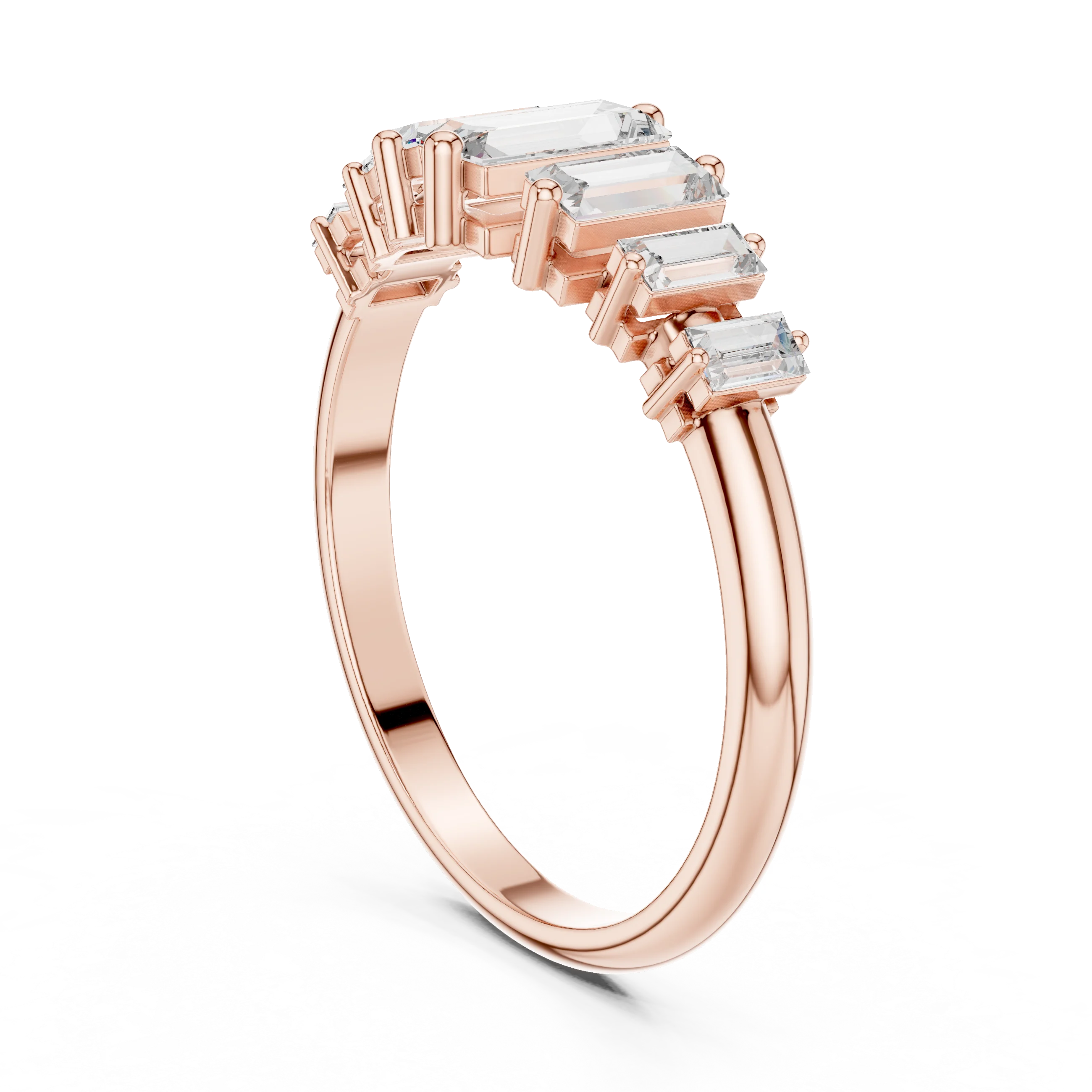 Baguette Cut Diamond Bar-Set Band