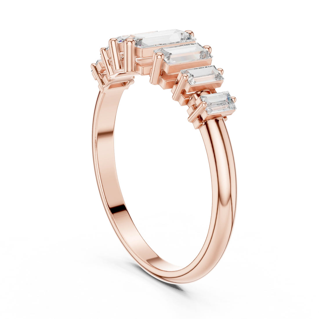 Baguette Cut Diamond Bar-Set Band