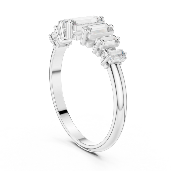 Baguette Cut Diamond Bar-Set Band