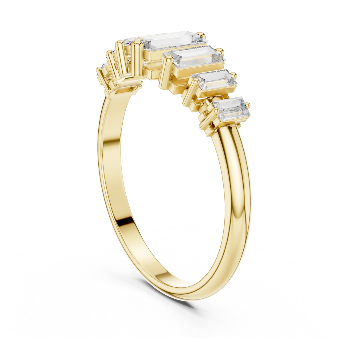 Baguette Cut Diamond Bar-Set Band