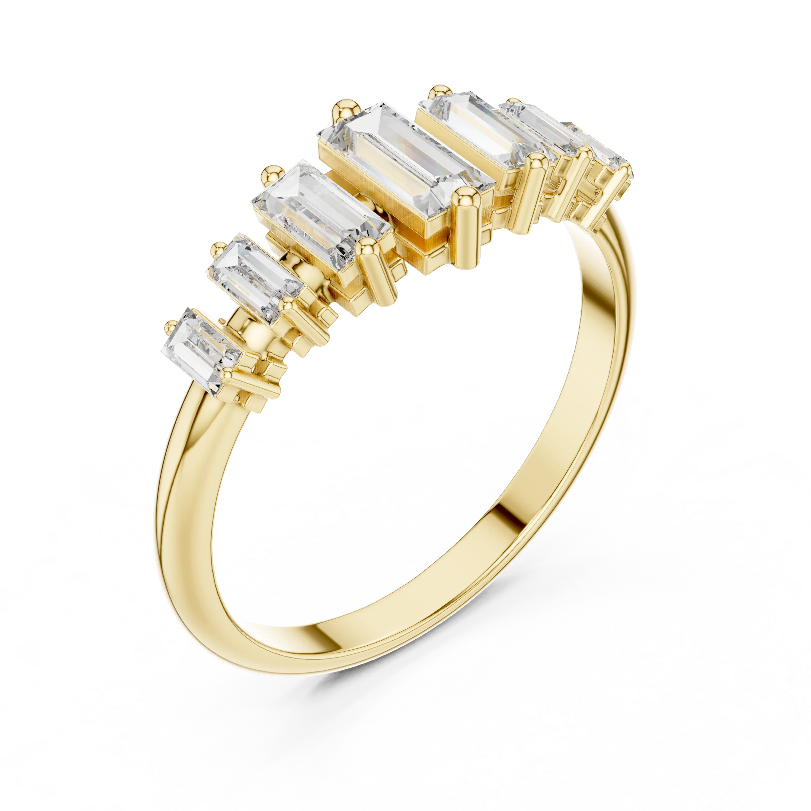 Baguette Cut Diamond Bar-Set Band