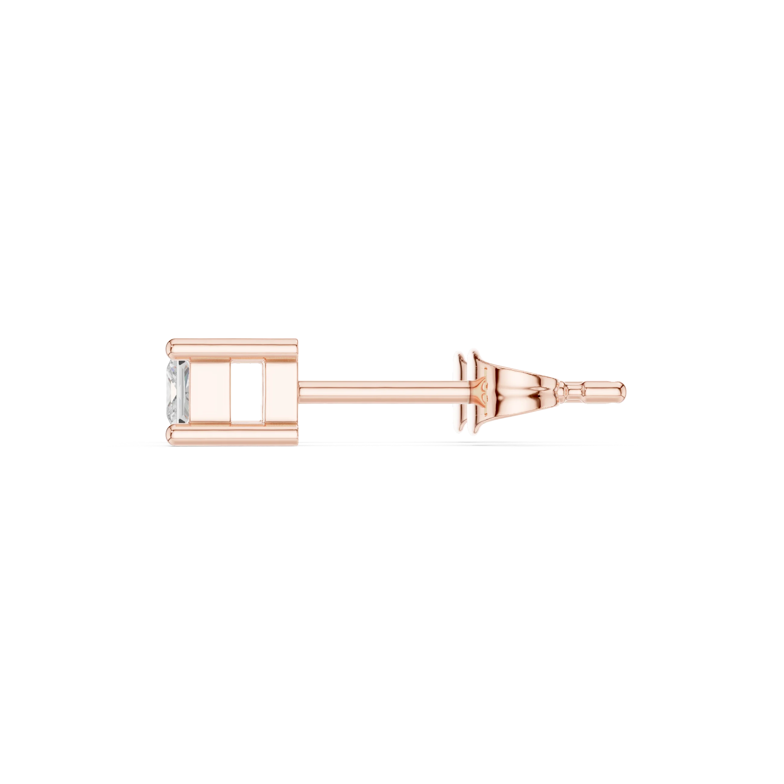 Classic Princess Solitaire Diamond Stud Earrings