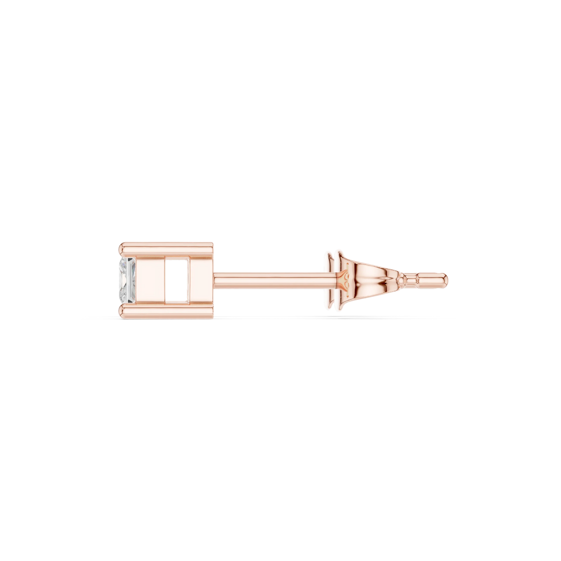 Classic Princess Solitaire Diamond Stud Earrings
