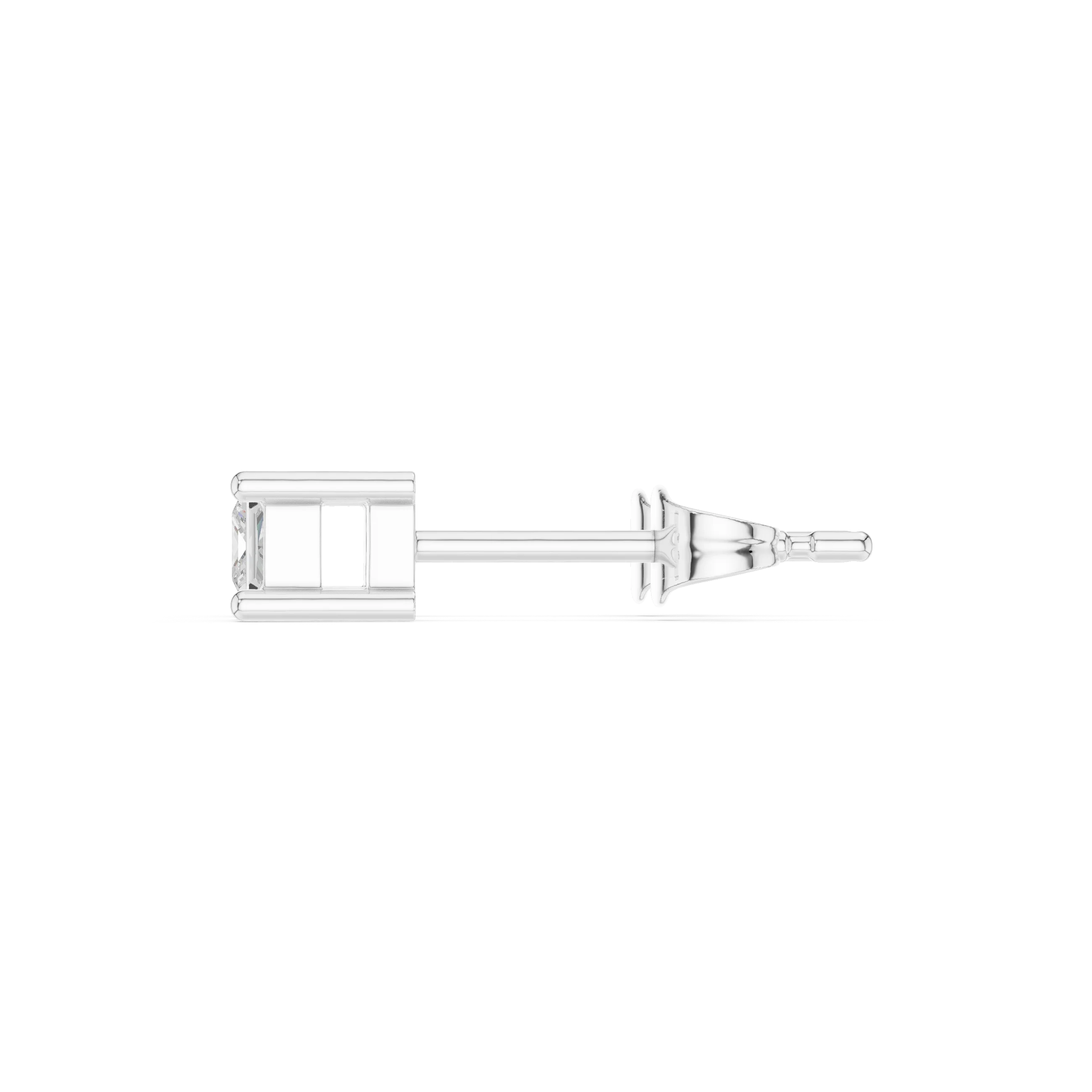 Classic Princess Solitaire Diamond Stud Earrings