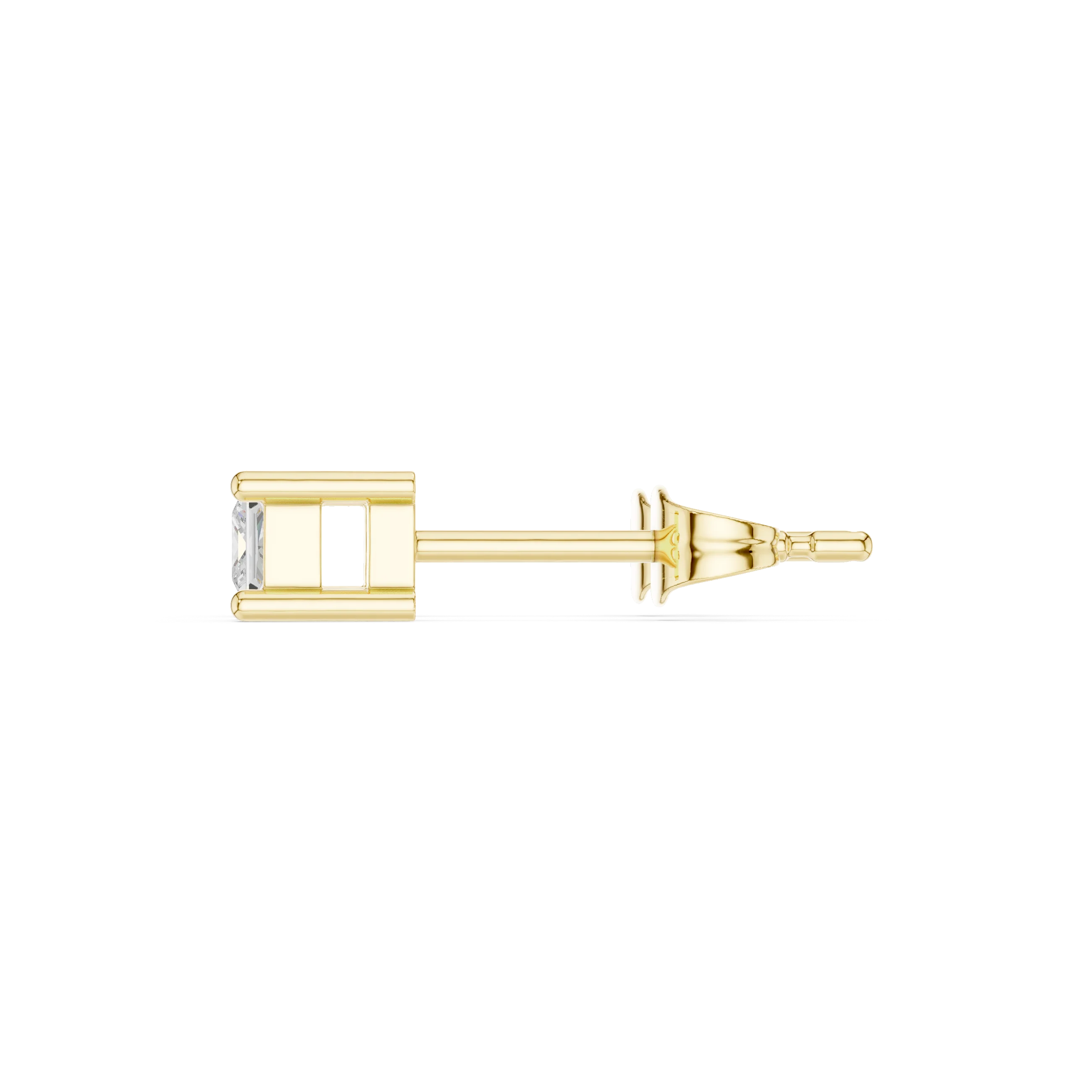 Classic Princess Solitaire Diamond Stud Earrings