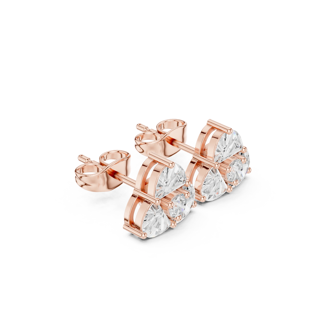 Trinity Glow Diamond Cluster Stud Earrings
