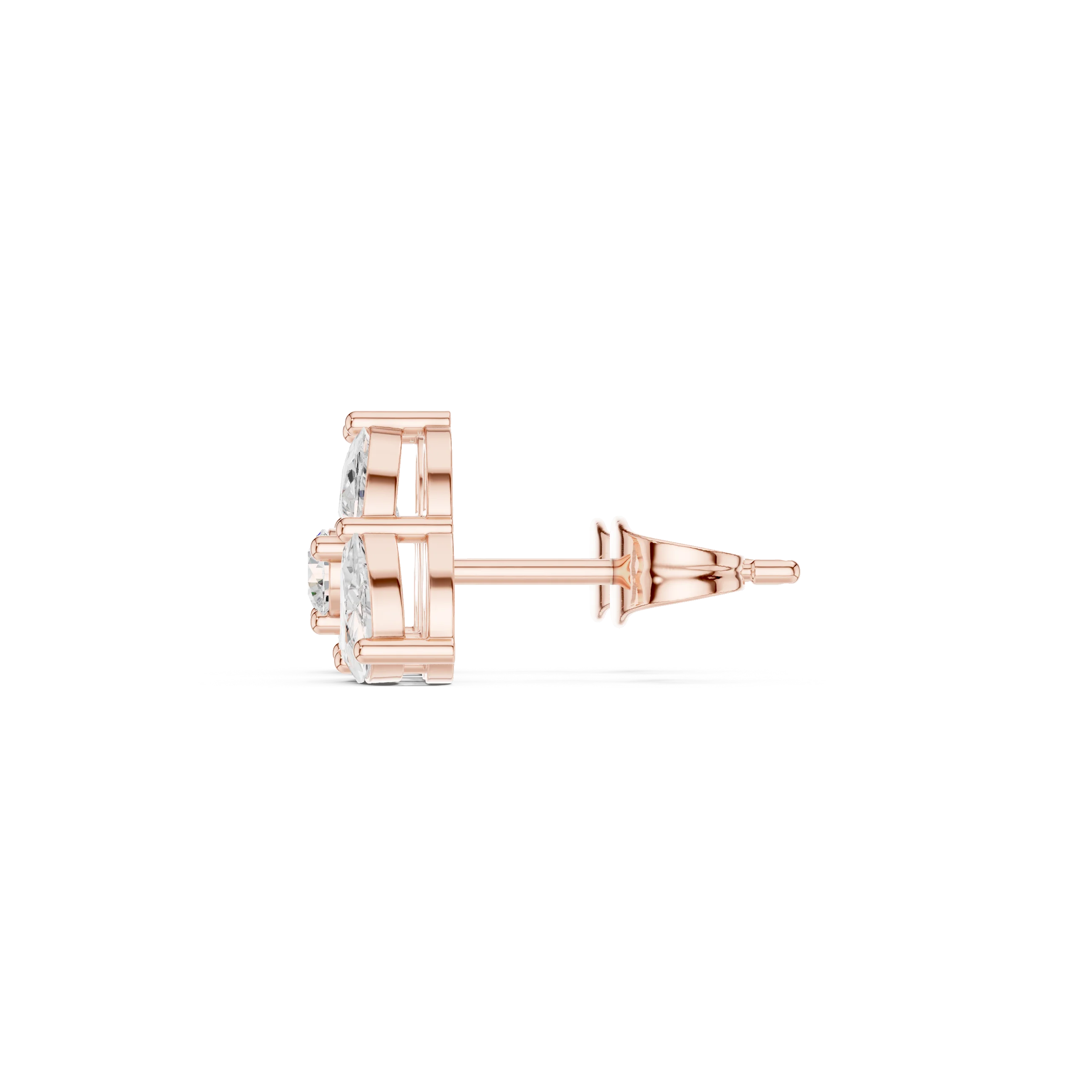 Trinity Glow Diamond Cluster Stud Earrings