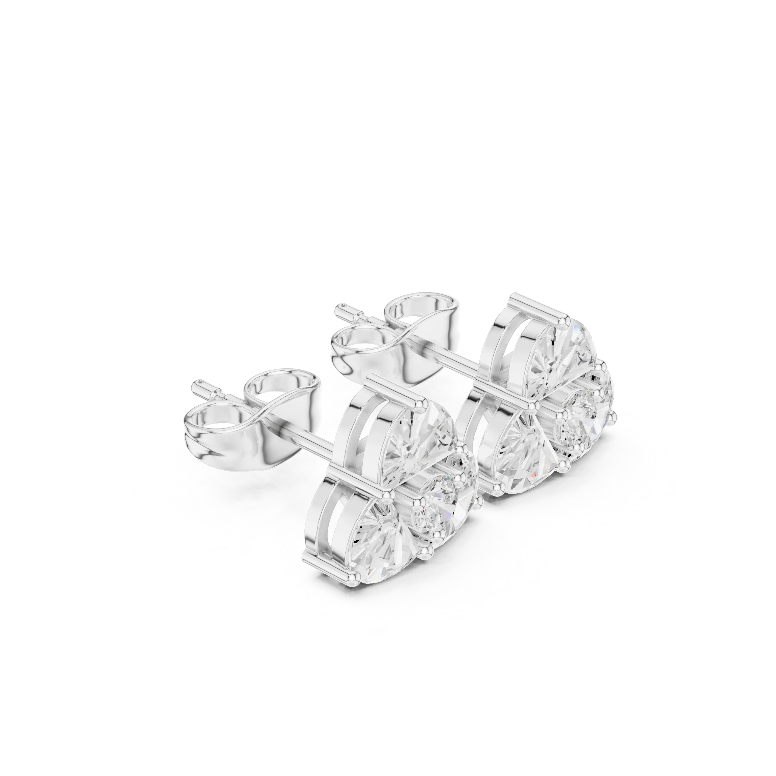 Trinity Glow Diamond Cluster Stud Earrings