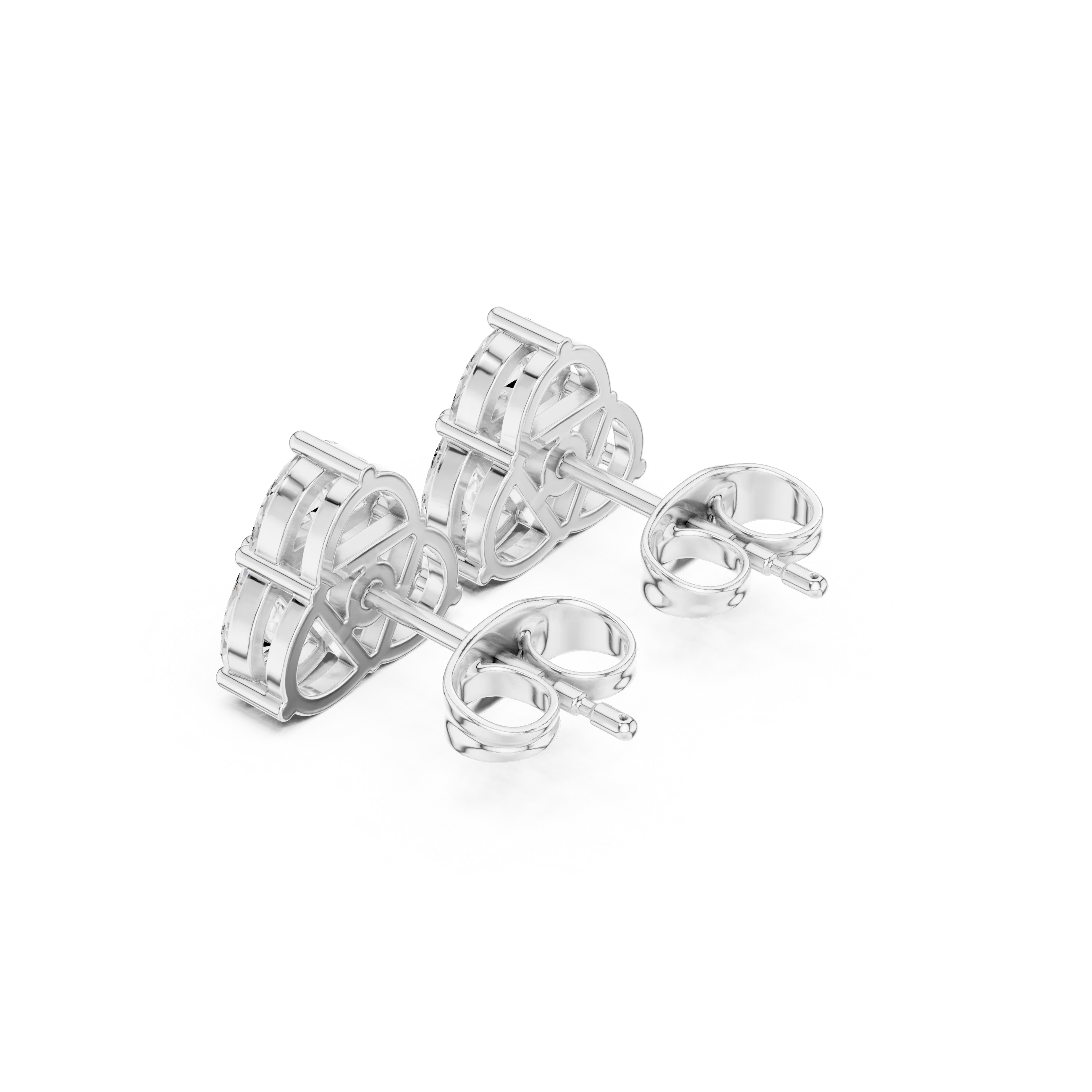 Trinity Glow Diamond Cluster Stud Earrings