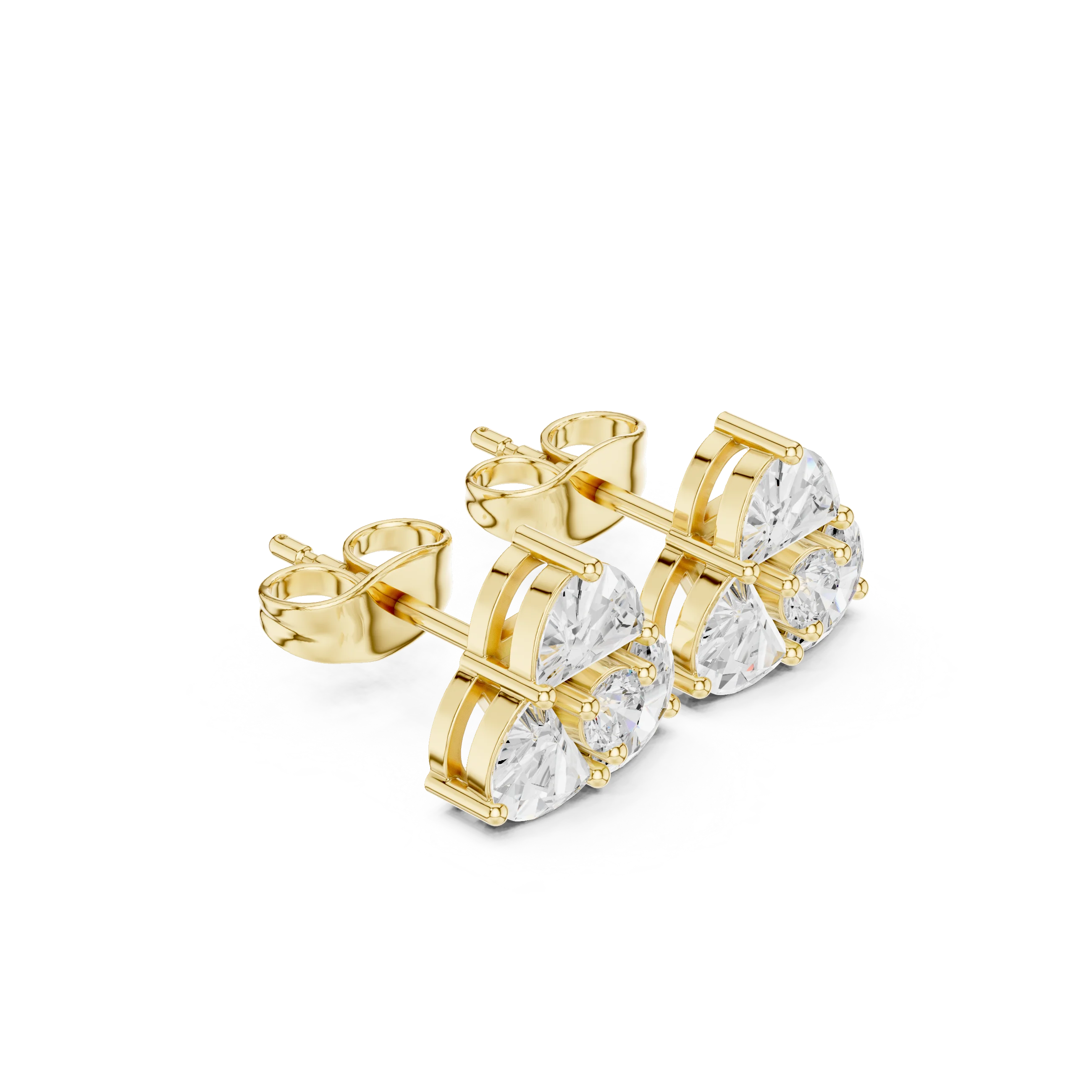 Trinity Glow Diamond Cluster Stud Earrings