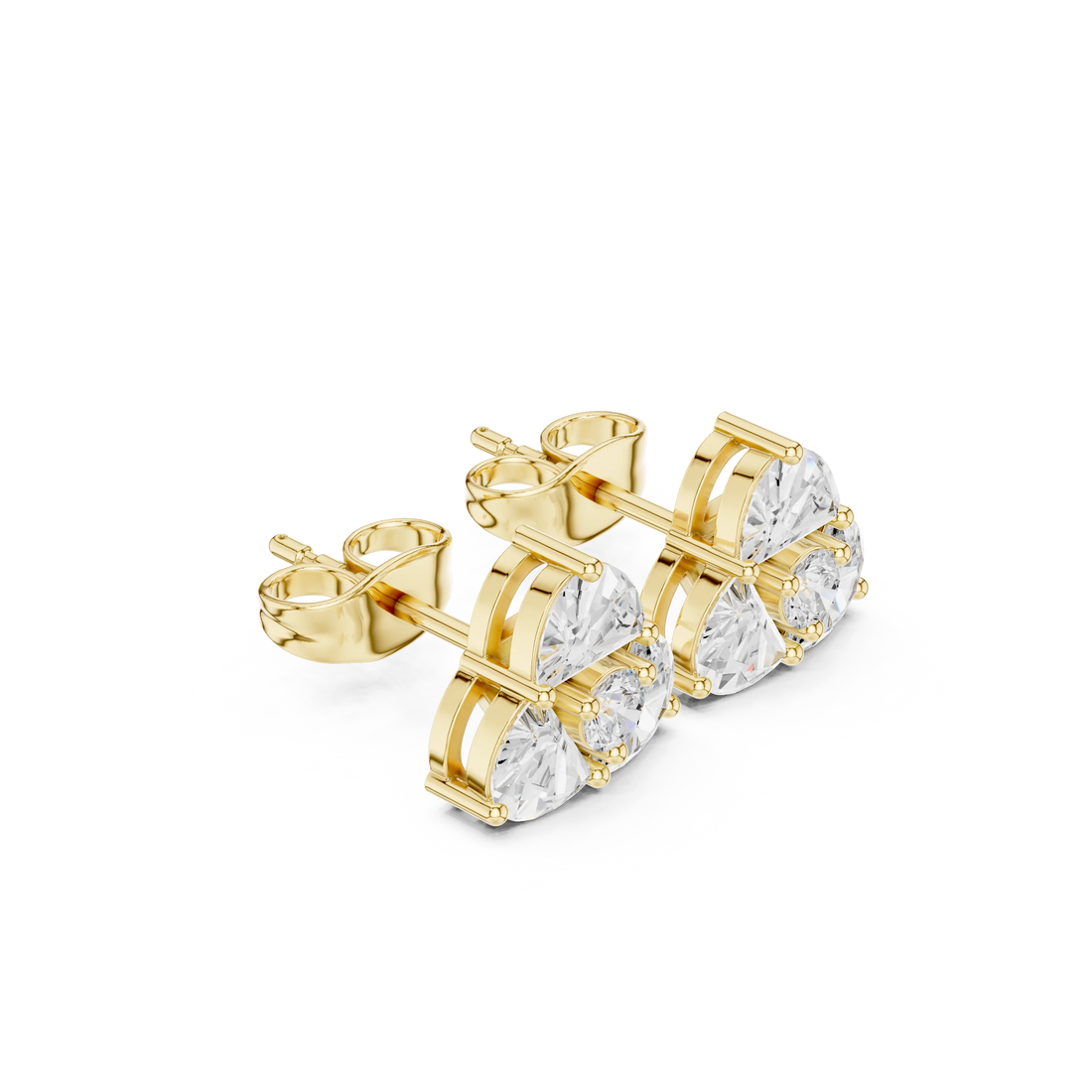 Trinity Glow Diamond Cluster Stud Earrings