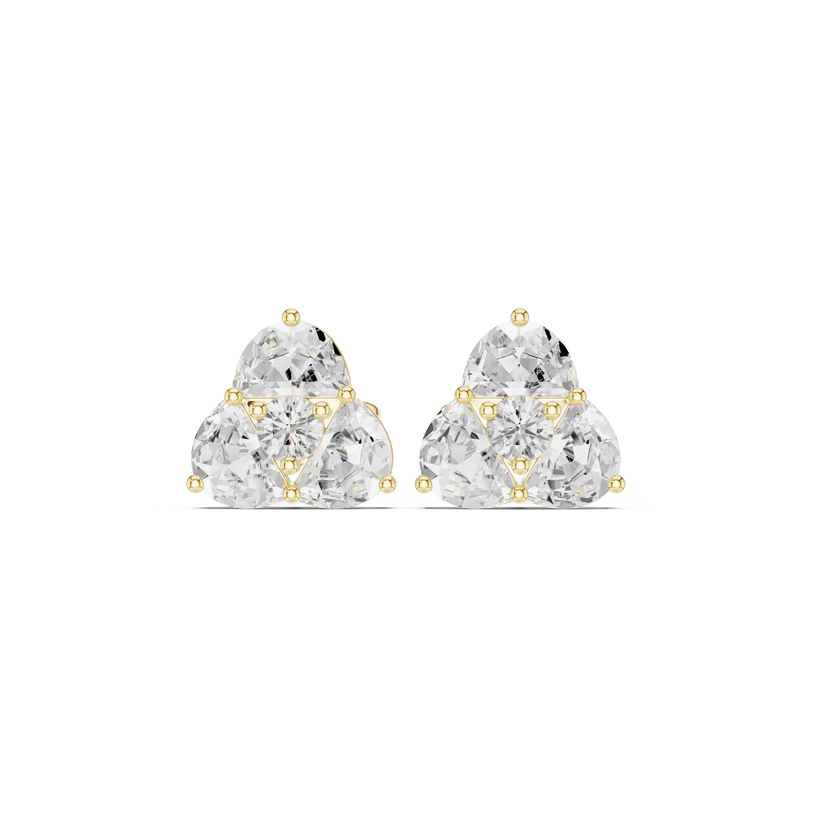 Trinity Glow Diamond Cluster Stud Earrings