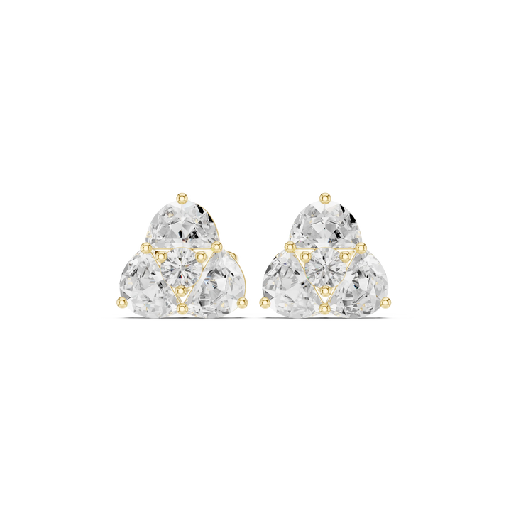 Trinity Glow Diamond Cluster Stud Earrings