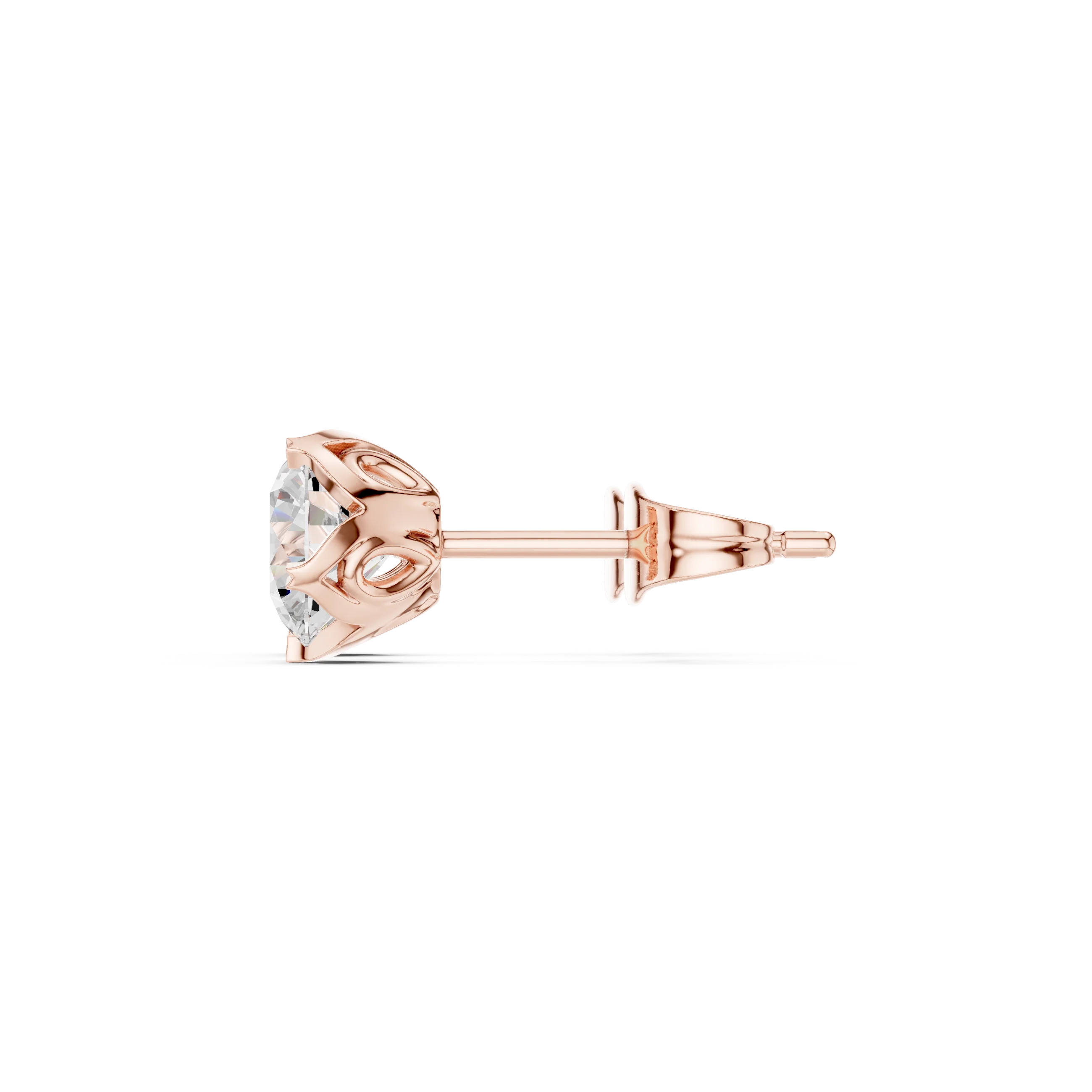 Eternal Round Solitaire Diamond Stud Earrings
