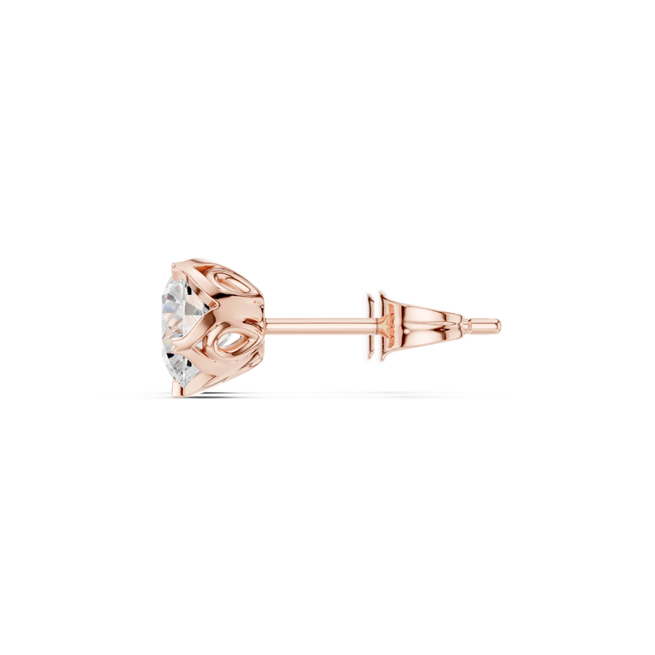 Eternal Round Solitaire Diamond Stud Earrings