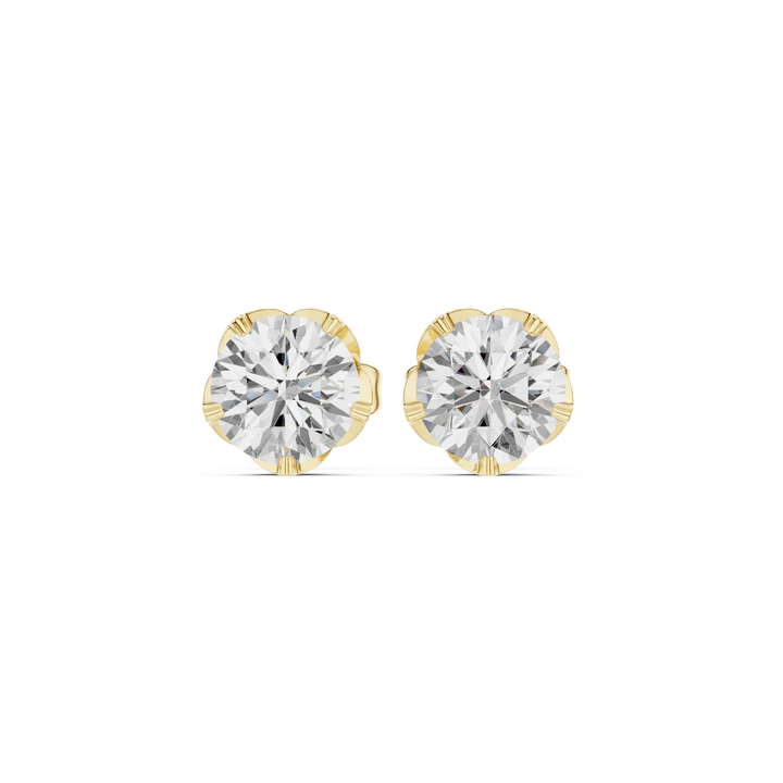 Eternal Round Solitaire Diamond Stud Earrings