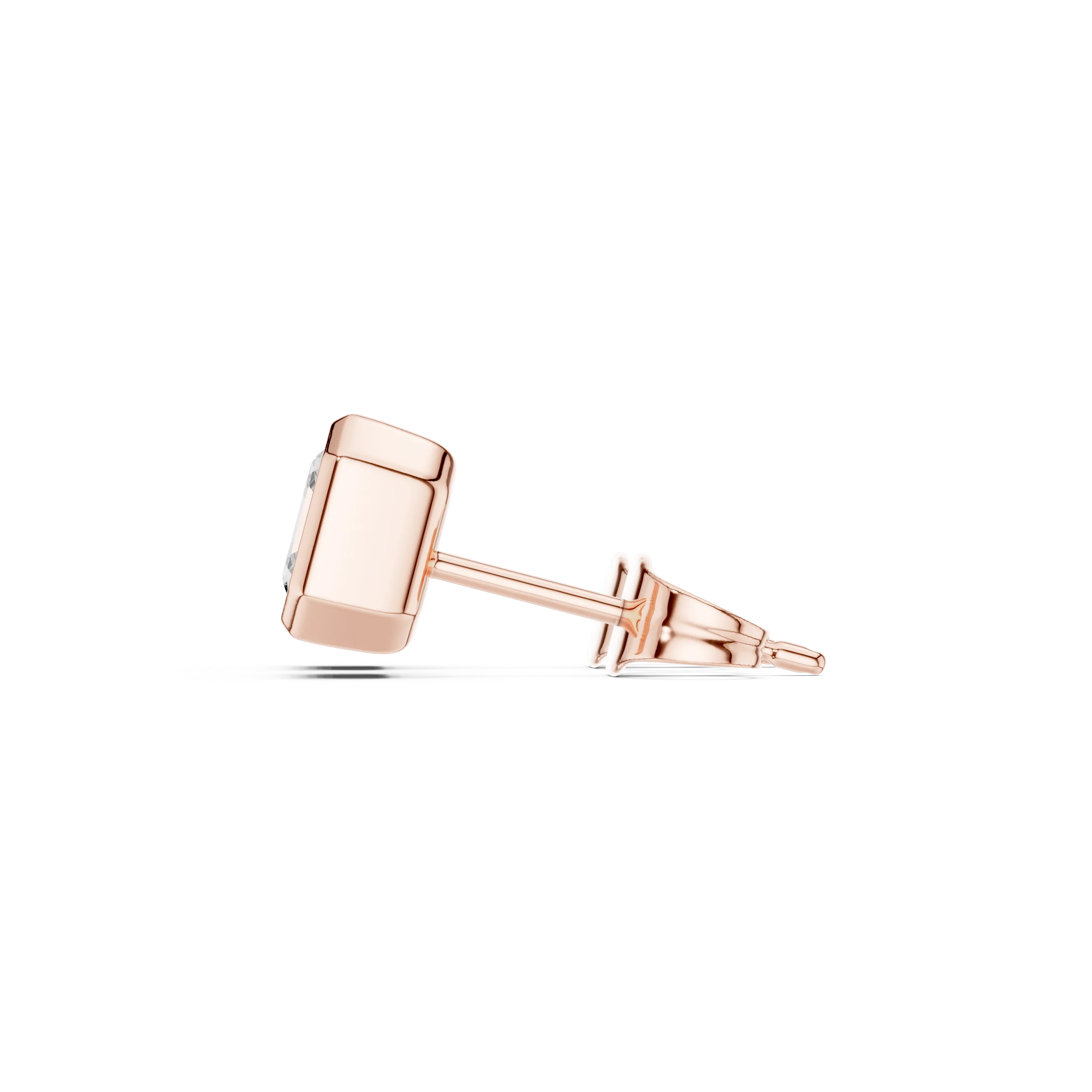 Celestia Asscher Bezel Diamond Stud Earrings