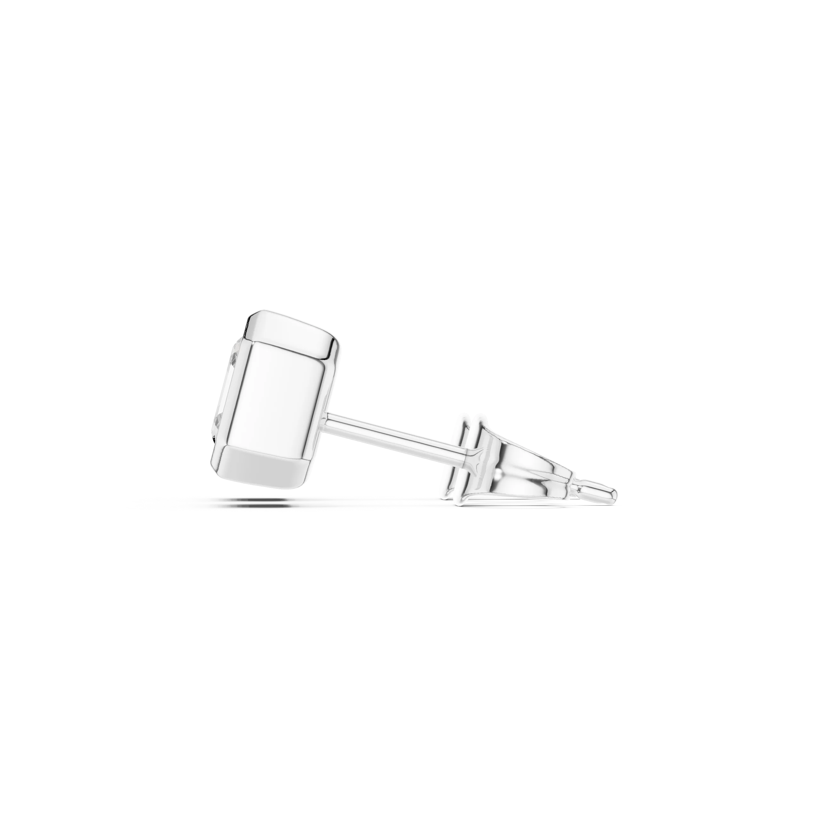 Celestia Asscher Bezel Diamond Stud Earrings
