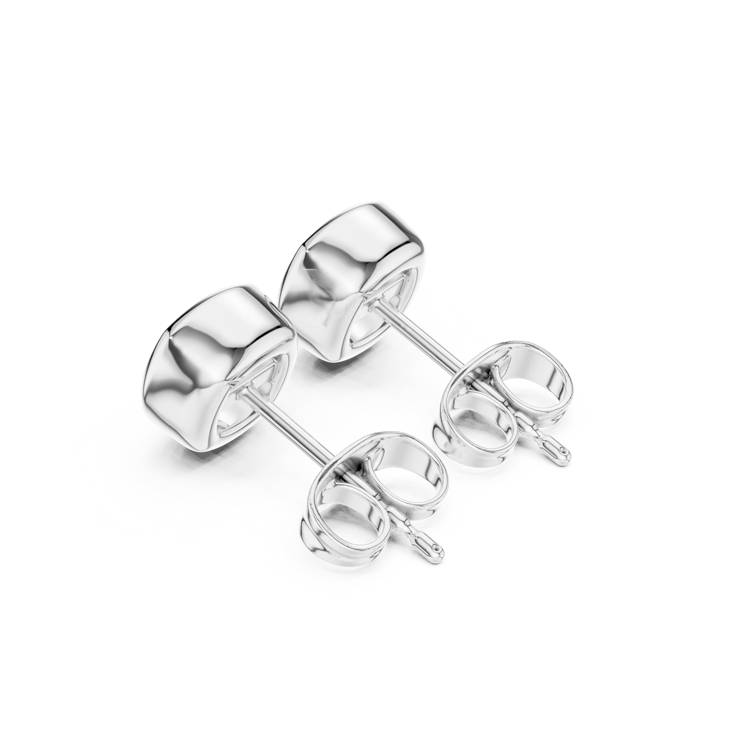 Lunaria Cushion Bezel Diamond Stud Earrings