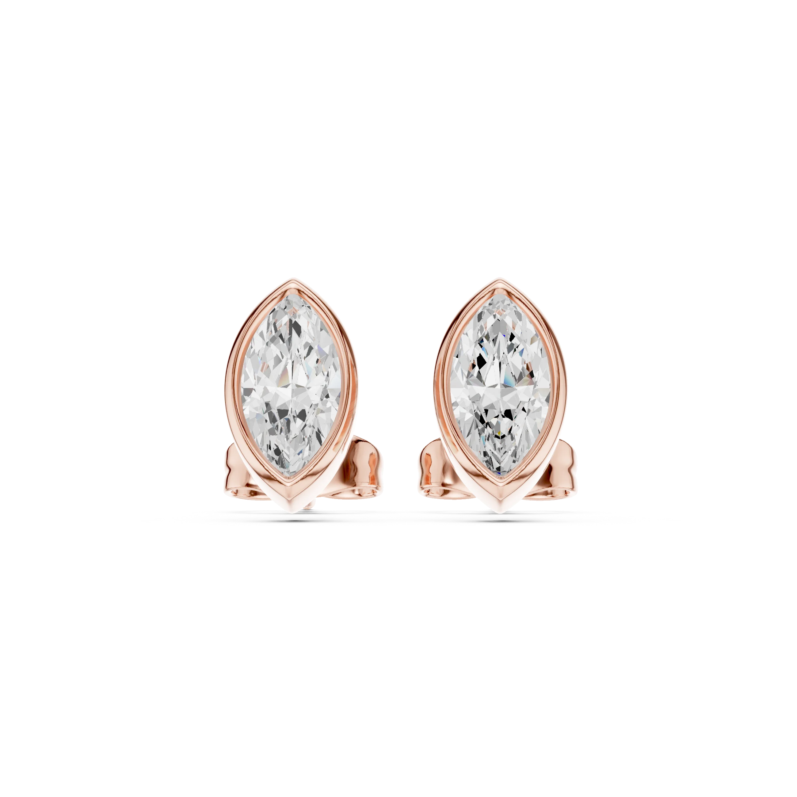 Astra Marquise Bezel Diamond Stud Earrings