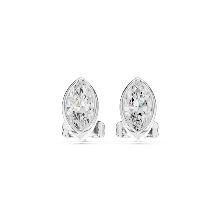 Astra Marquise Bezel Diamond Stud Earrings