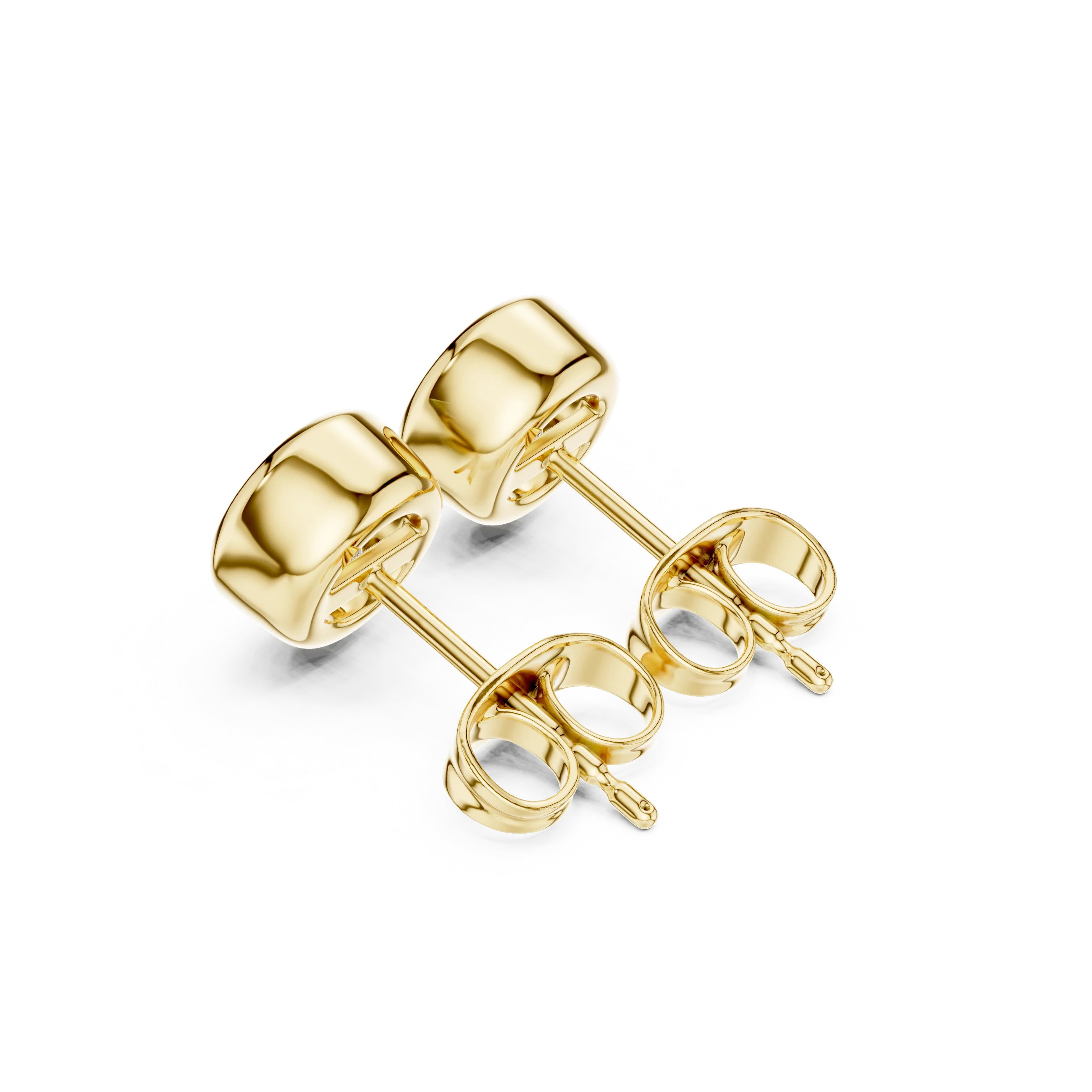 Aurelia Round Bezel Diamond Stud Earrings