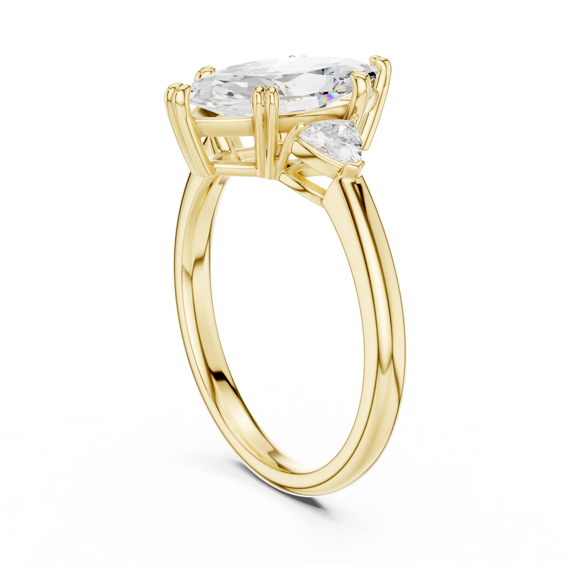 Trillion Side Diamond Marquise Shape Engagement Ring
