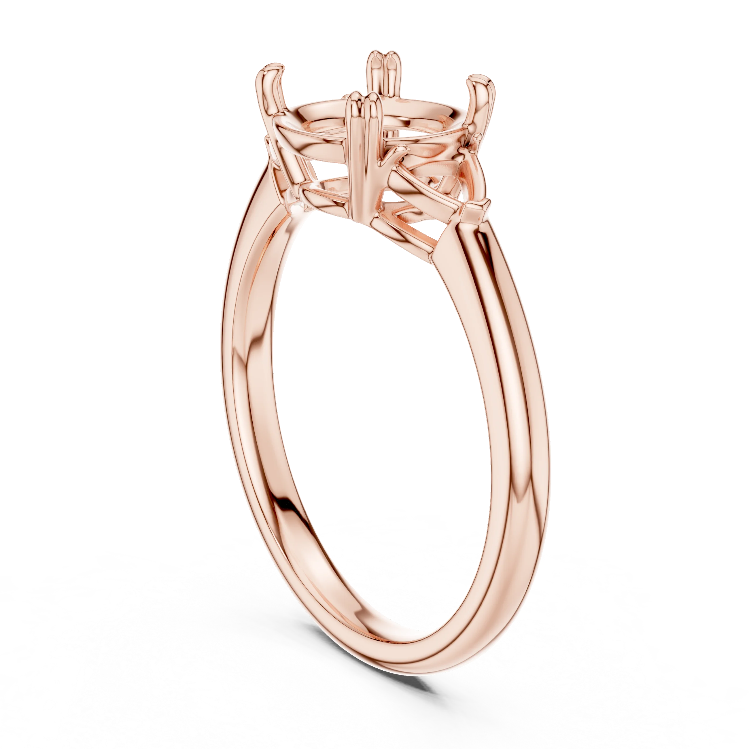 Trillion Side Diamond Round Shape Engagement Ring