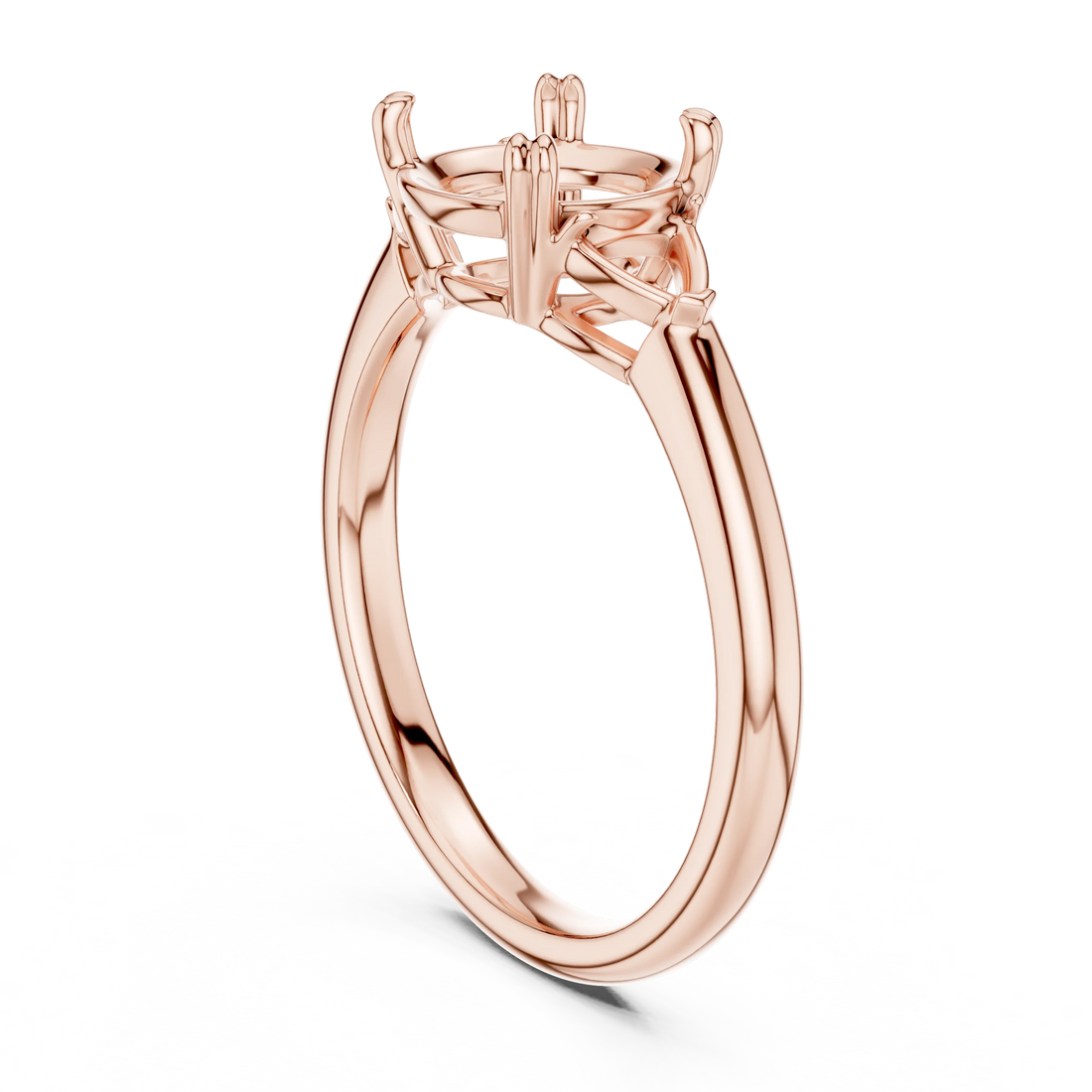 Trillion Side Diamond Round Shape Engagement Ring