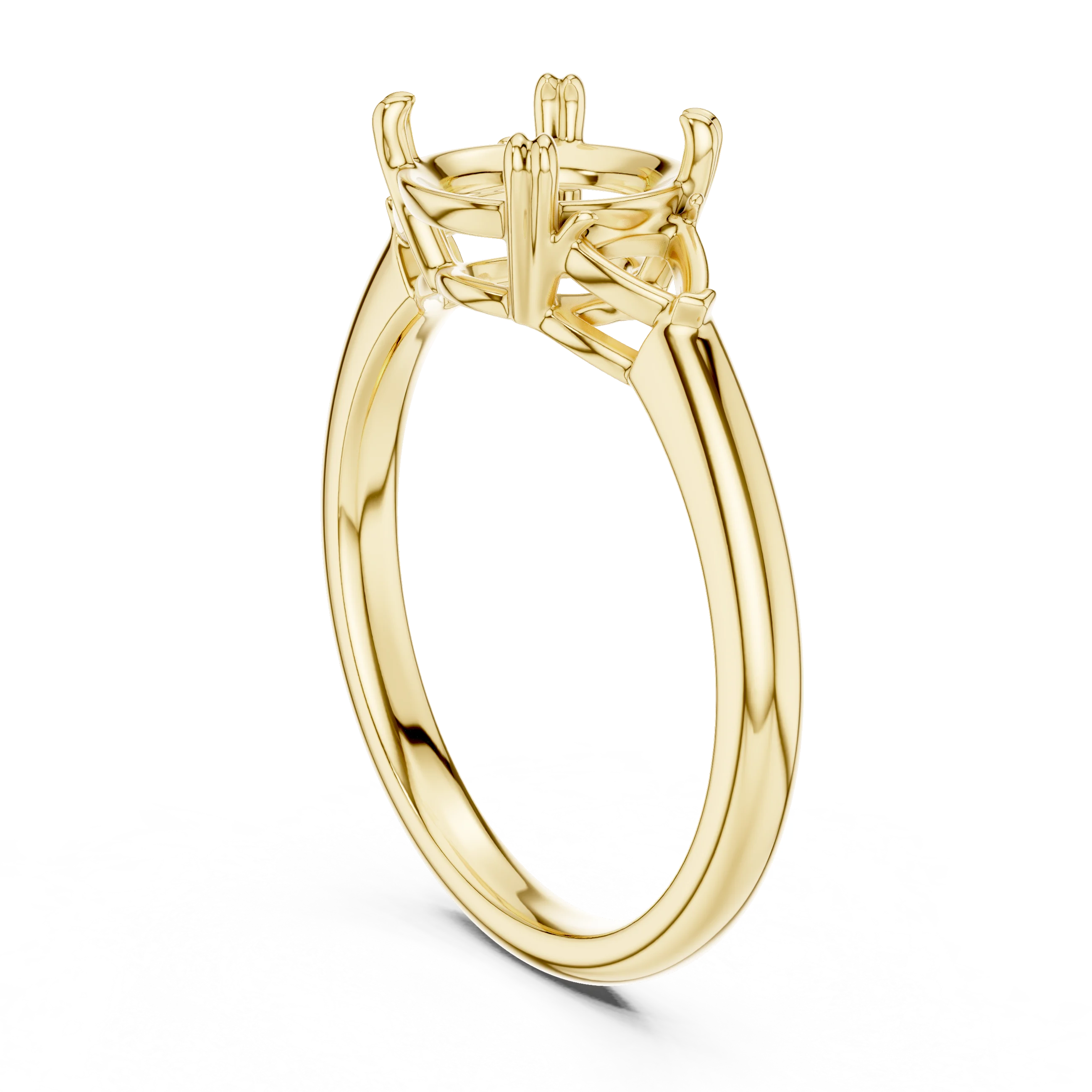 Trillion Side Diamond Round Shape Engagement Ring