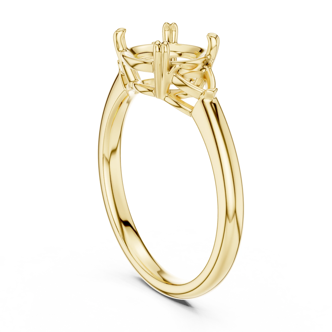 Trillion Side Diamond Round Shape Engagement Ring