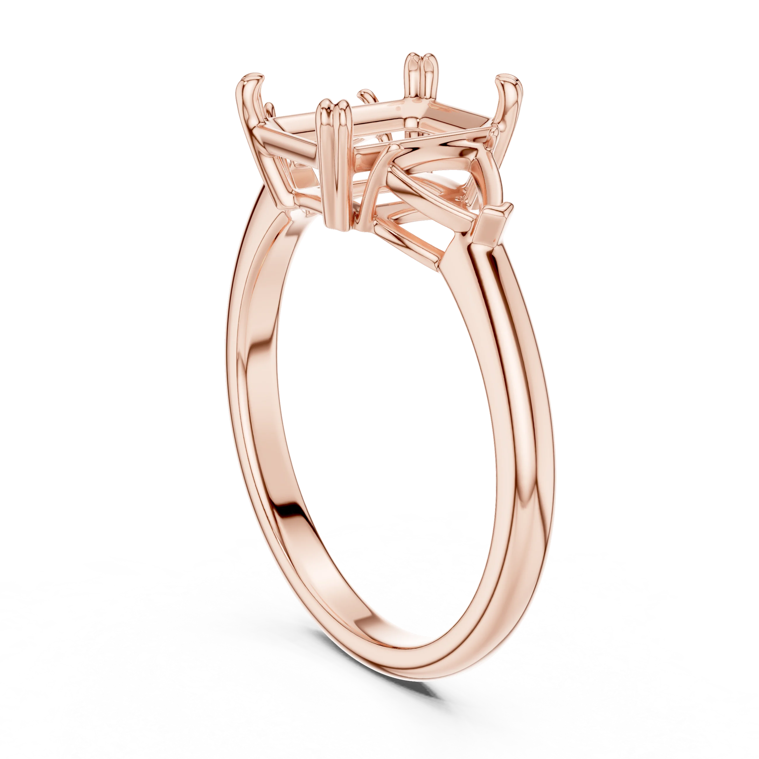 Emerald Cut Diamond Three Stone Engagement Ring