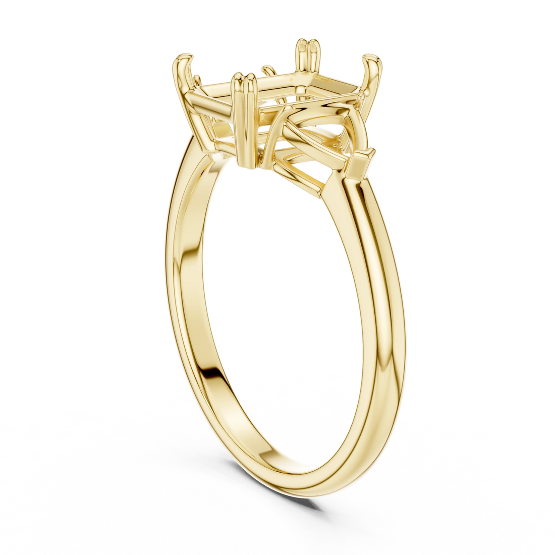 Emerald Cut Diamond Three Stone Engagement Ring