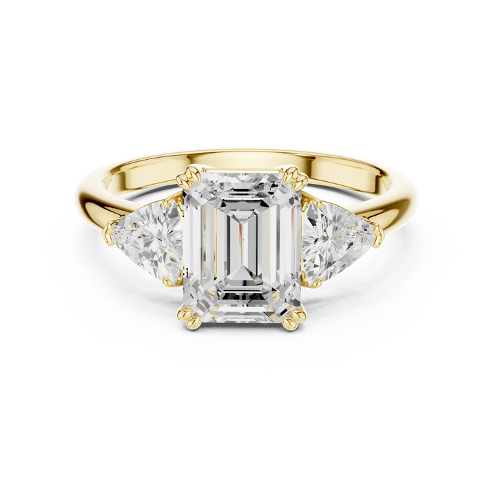 Emerald Cut Diamond Three Stone Engagement Ring
