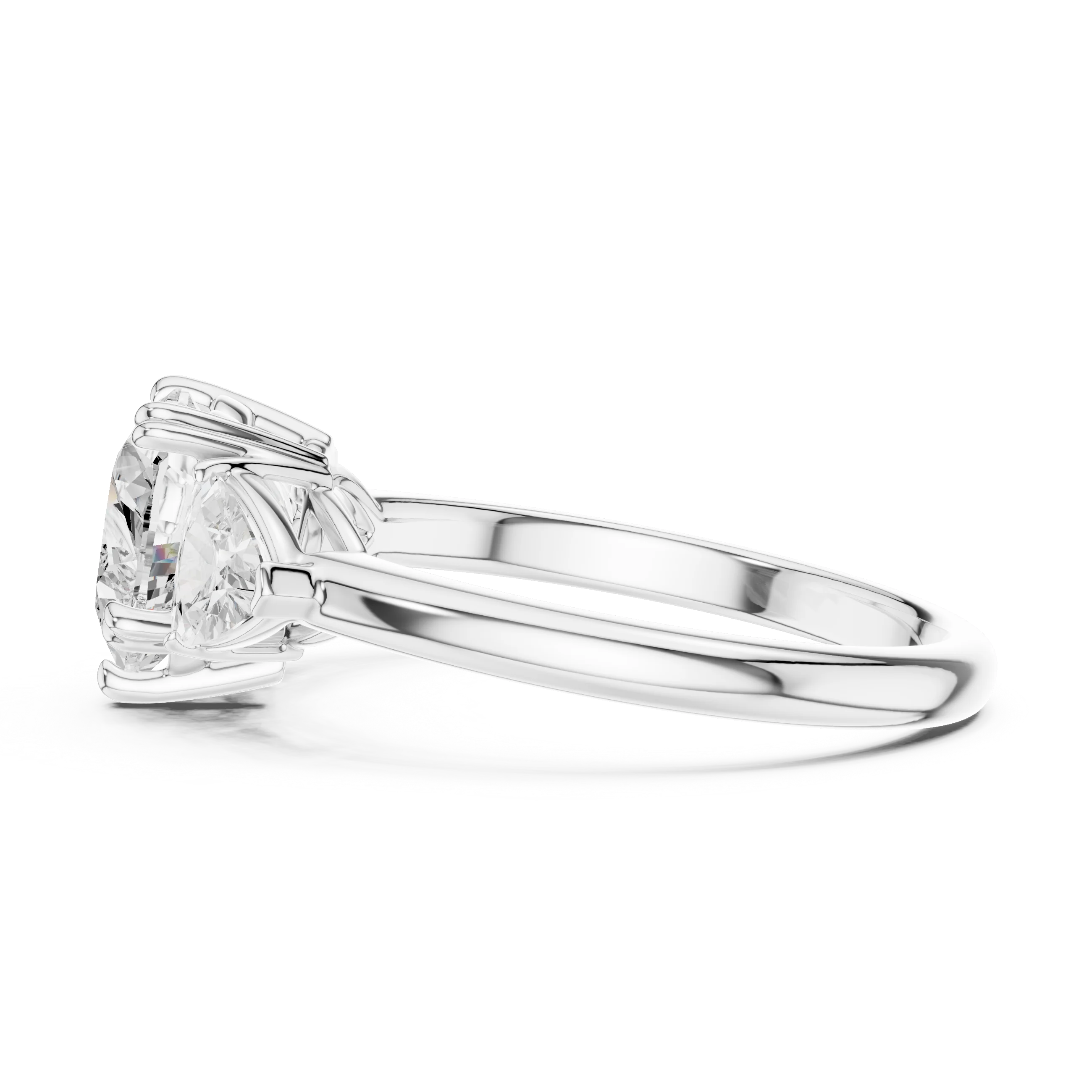 Heart Cut Diamond Three Stone Engagement Ring