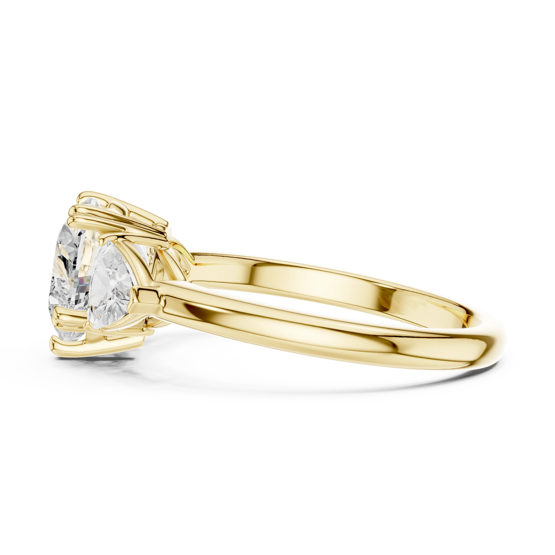 Heart Cut Diamond Three Stone Engagement Ring