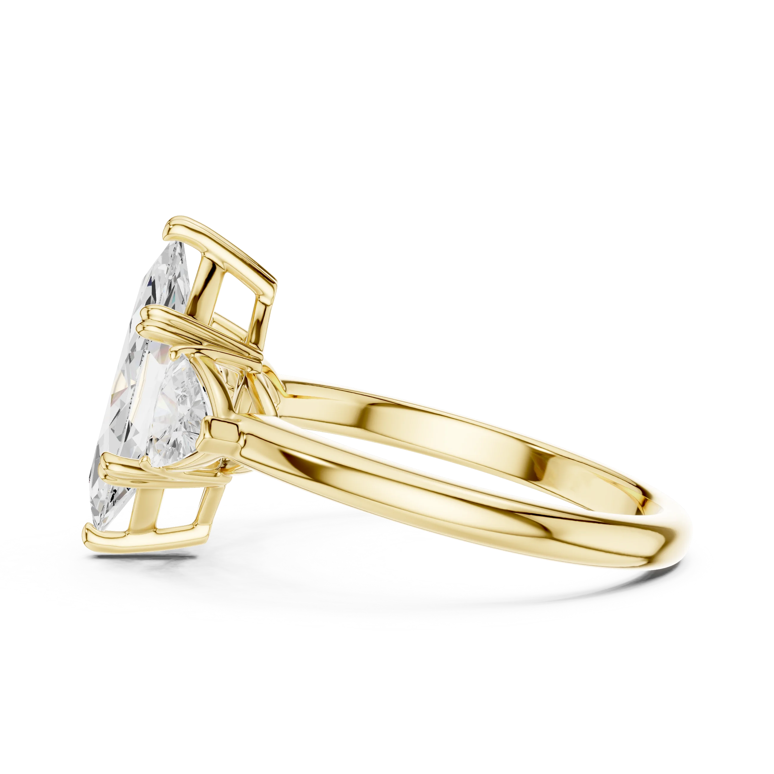 Marquise Cut Diamond Three Stone Engagement Ring
