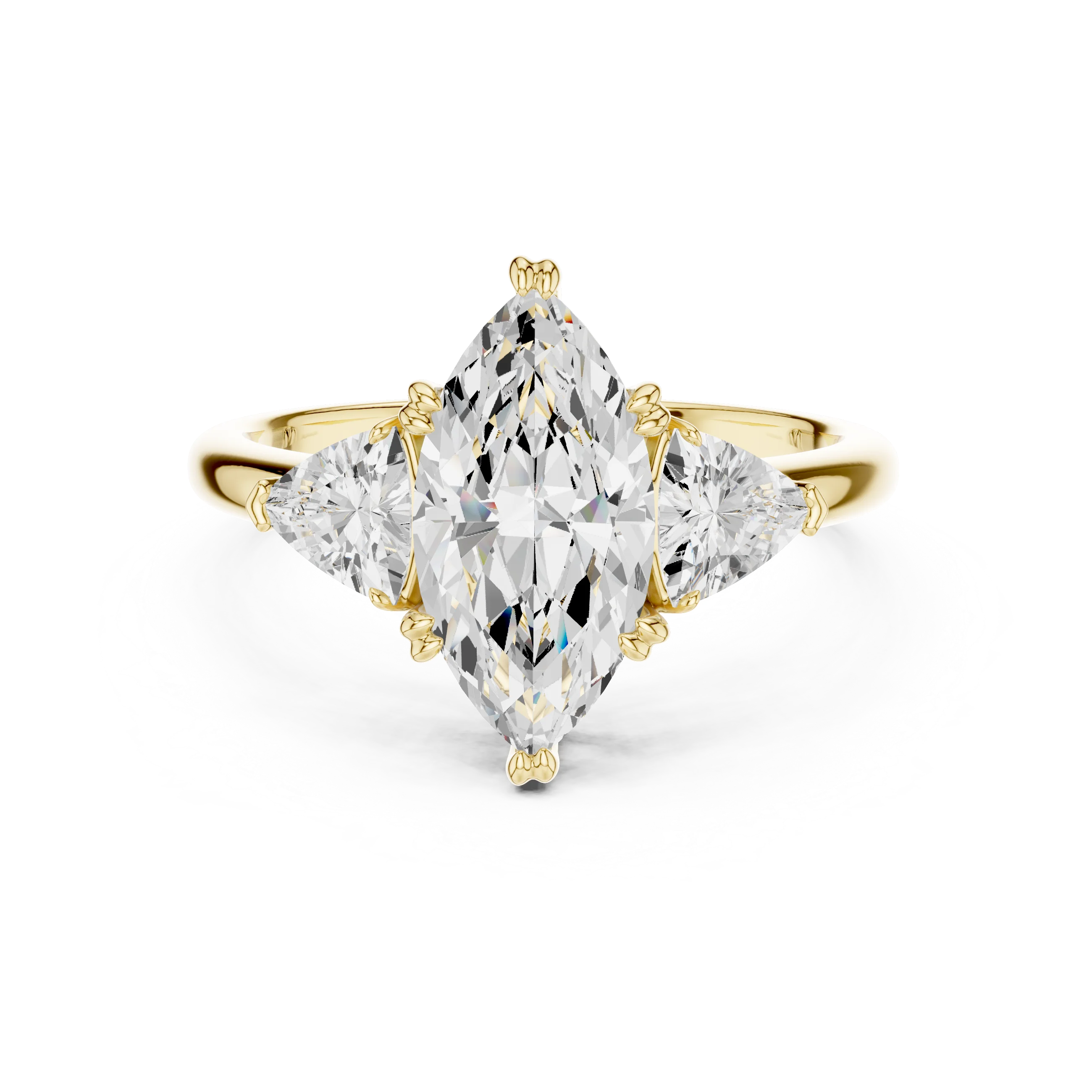 Marquise Cut Diamond Three Stone Engagement Ring