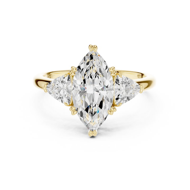 Marquise Cut Diamond Three Stone Engagement Ring