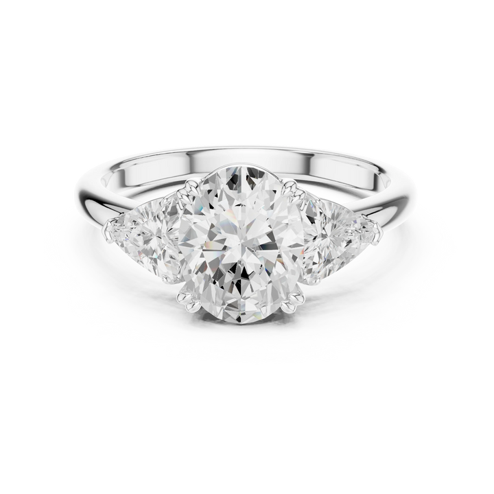 Oval Cut Diamond Three Stone Engagement Ring