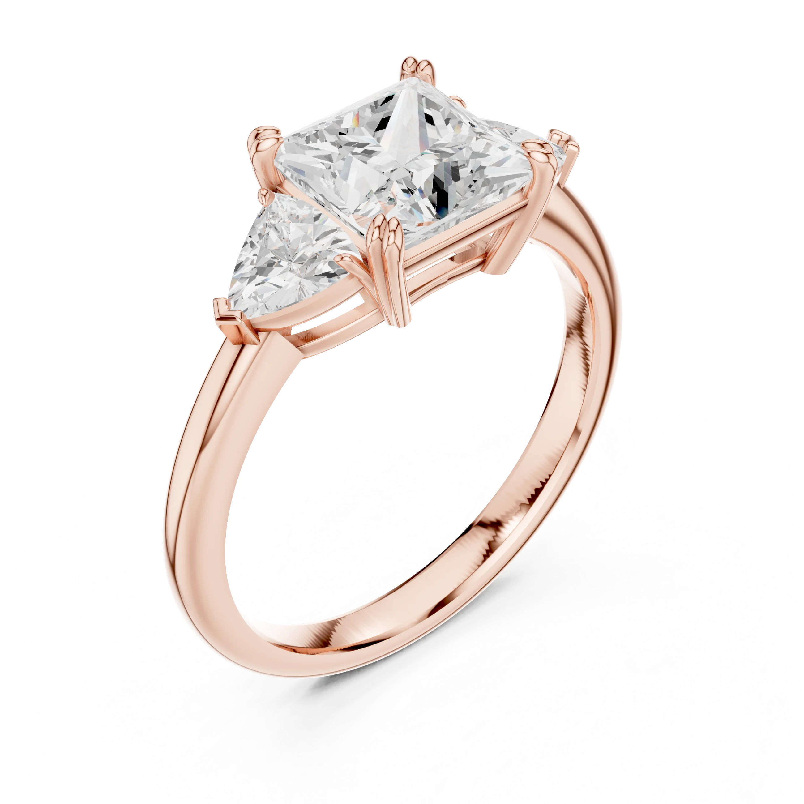 Princess Cut Diamond Three Stone Engagement Ring