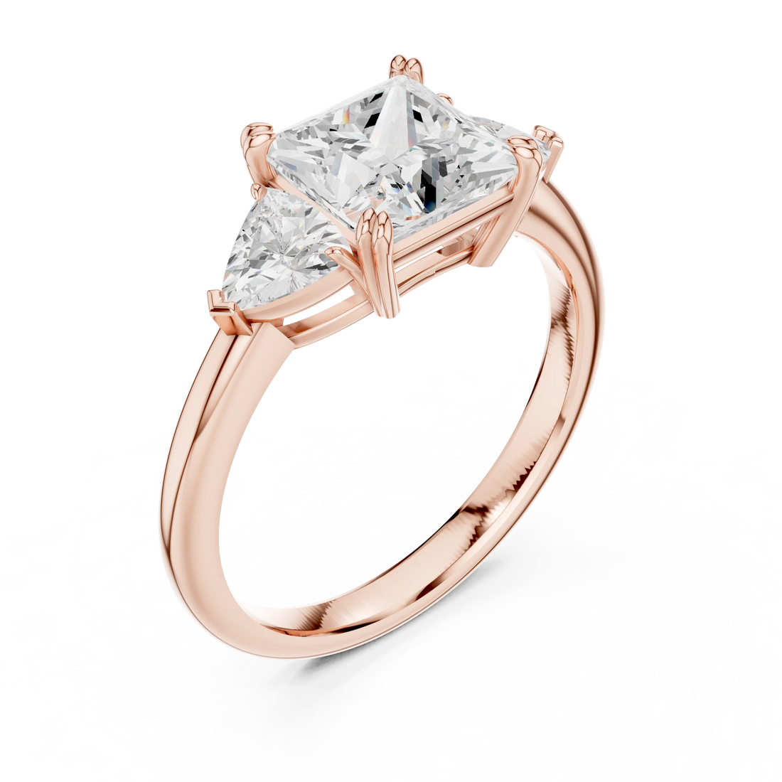 Princess Cut Diamond Three Stone Engagement Ring