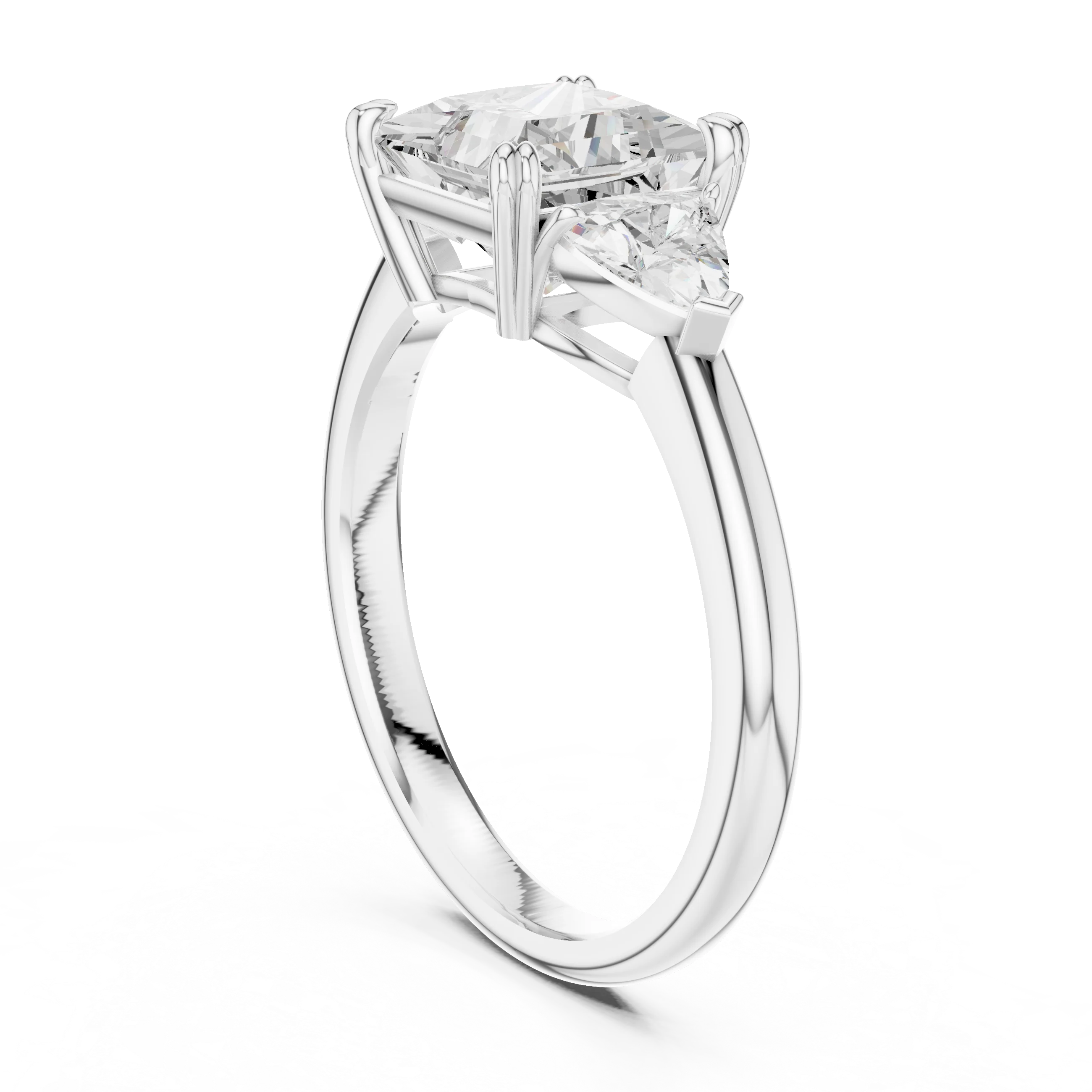 Princess Cut Diamond Three Stone Engagement Ring