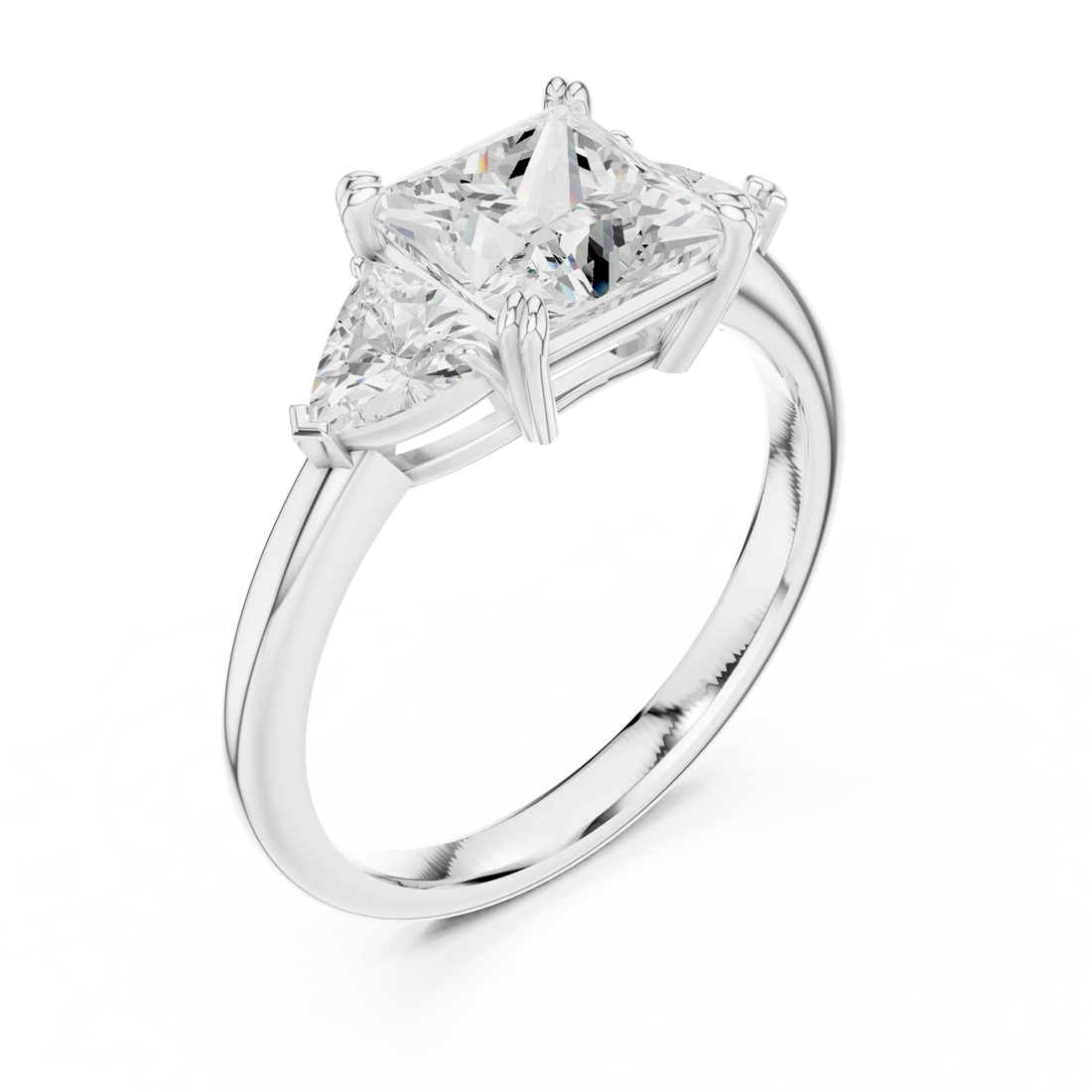 Princess Cut Diamond Three Stone Engagement Ring